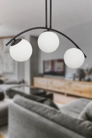 Fralde 3-Piece Black Modern Retro Living Room Chandelier Suitable for Kitchen Cafe Restaurant 3472-03-BL - Apliqa