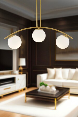 Fralde 3 Piece Gold Modern Retro Living Room Chandelier Suitable for Kitchen Cafe Restaurant 3472-03-FG - Apliqa