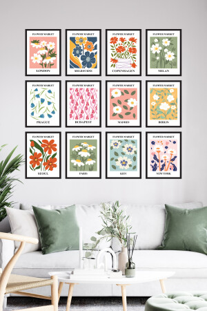 Frame Look 12 Piece MDF Table Set Flowermarket - Dekorsiahome