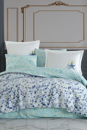 Frame Navy Blue - Double Four Season Quilted Duvet Cover Set UN010000360000000000N0170 - Hobby