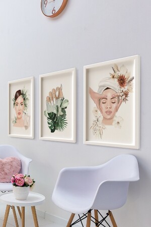 Framed Beauty Center Hairdresser Makeup Care Tables Modern Decoration Home Decor Triple Frame ÖZC-491 - ÖZCANLAR ÇERÇEVE