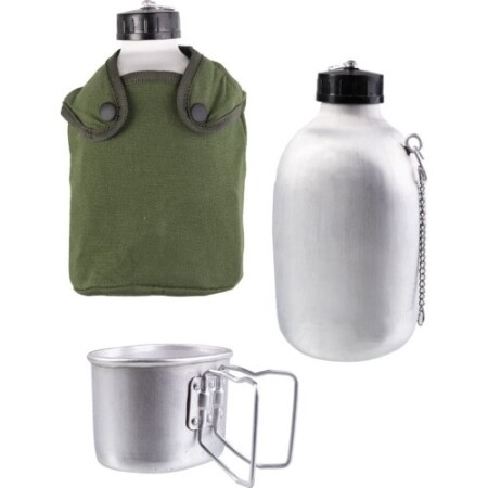 FRENCH 1.3LTR CANTEEN W. CUP AND COVER - MIL-TEC