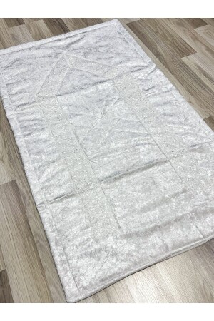 French Guipure Embroidered Velvet Dowry Bridal Set Prayer Rug - Ayhanhome