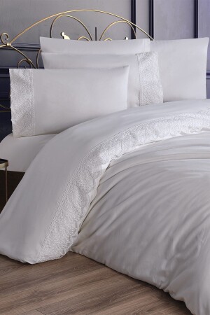 French Lace Arduç Dowry Duvet Cover Set Cream CD445846 - Çeyiz Diyarı