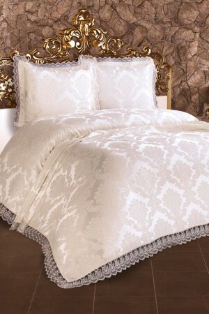 French Lace Lalezar Bedspread Cream - Çeyiz Diyarı