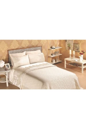 French Lace Pique Set (Cream) - By Baso Home Textile