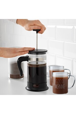 French Press Coffee & Tea Maker 1000ml and 2 Mug Set Filter Coffee Herbal Tea Infuser IKEA99990790 - IKEA