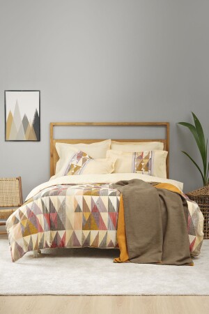 Frenela Yellow Double Duvet Cover Cotton Blanket Set 200. 21. 01. 0200 - Karaca Home
