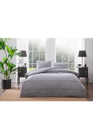 Fresco Gray Double Flannel Duvet Cover Set 60272322 - Taç