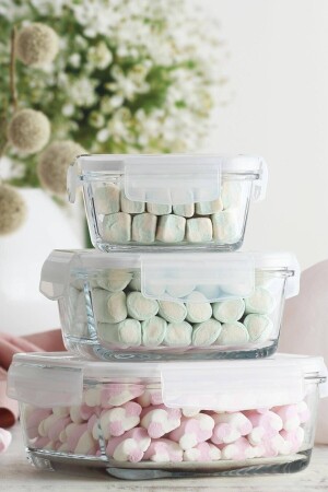 Fresco White 3 Piece Storage Container Set LV-FRESCOS6 - Lav