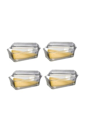 Frigo Kapaklı Kahvaltılık - Tereyağlık Peynirlik Bölmesizü 4 Lü Set 072oa pb97711-4 - Paşabahçe