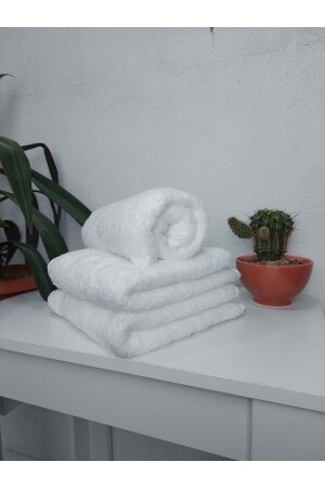 Friseurhandtuch Welsoft Farbstoffbeständig Denizli Weiß 50x90 cm 3-teilig EV001KHBT03 - Mef Collection