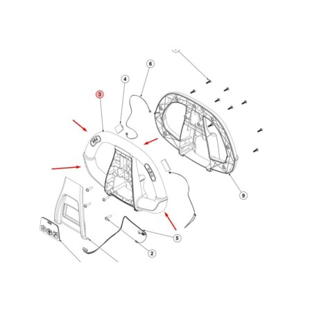 Front handle part for NILFISK SC401 washing machine - Nilfisk