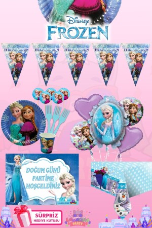 Frozen Elsa Birthday Party Supplies Set for 16 People with Surprise Gift Box and Poster FRZOENELS01 - LASAGNA STORE