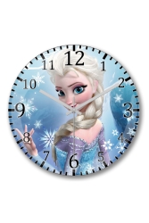 Frozen Elsa Duvar Saati Bombeli Gercek Cam S7003 - Baskı Dükkanı