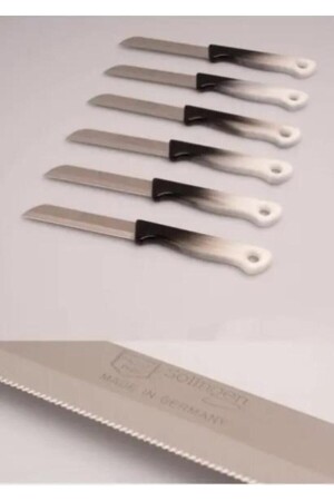 Fruit And Vegetable Knife Serrated 6 Pieces Black White COS-099 - Solingen