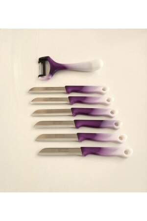 Fruit Knife and Peeler Set 7 Pieces PURPLE-WHITE - Solingen