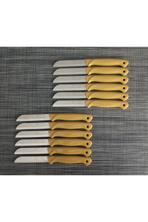 Fruit Set of 12 Glitter Mustard Yellow Knife MYM026 - Solingen