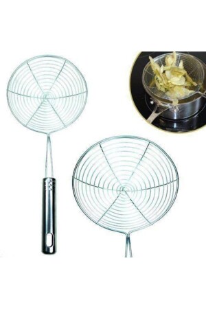 Frying Colander - Oil Strainer - Steel Wire Ladle - Eviaplas