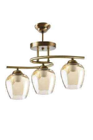 Fuji Living Room - Kitchen - Bedroom Antique Case Honey Glass 3-Piece Chandelier fuji110a - Modavize