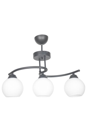 Fuji Modern Design Black Case White Glass Living Room - Kitchen - Bedroom 3-Piece Chandelier fujia110 - Fer Avize