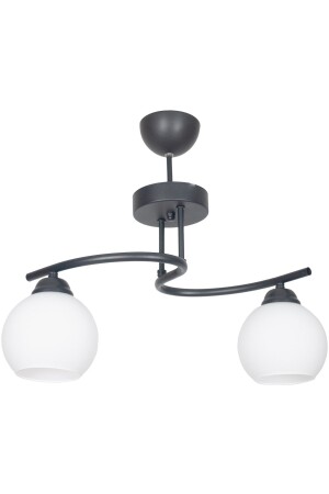 Fuji Modern Design Black Case White Glass Wohnzimmer - Küche - Schlafzimmer 2-teiliger Kronleuchter TYC00487008641 - Fer Avize