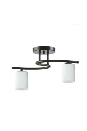 Fuji Modern Sports Ceiling Lamp Cylinder Glass Living Room - Kitchen - Bedroom 2 Piece Black Chandelier bfuji104 - Fer Avize