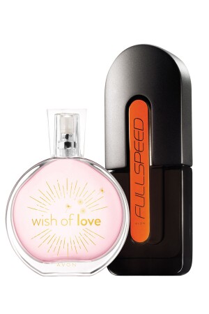 Full Speed ​​​​Herrenparfüm und Wish Of Love Damenparfümpaket - Avon