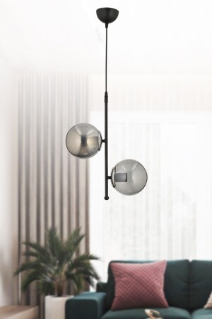 Fulya 2 Piece Modern Smoked Globe Glass Pendant Lamp Chandelier TYC00200935098 - ESSLİGHT