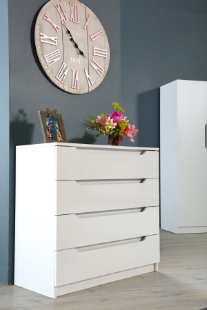 Fulya 4 Drawer Dresser (White) 52. 50. 10. CASPIAN. 01. HZ - ipek mobilya