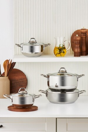 Fulya 8 Piece Steel Cookware Set 153. 09. 01. 2268 - Karaca