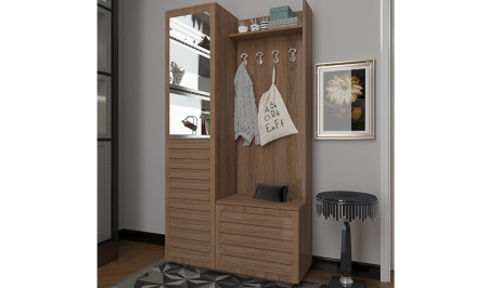 Fulya Walnut Coat Rack - Cadde Yıldız