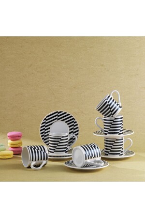 Fun Kaffeetassen-Set für 6 Personen – 12-teilig – Schwarz 1S2038-08002-SIY01 - Schafer