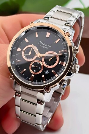 Function Men's Wristwatch Steel Strap Steel Case 3 Atm Water Resistance zmfer041 - Ferrucci