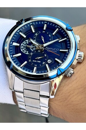 Function Steel Strap Silver Color Men's Wristwatch 3 Atm Waterproof FRC719 - Ferrucci