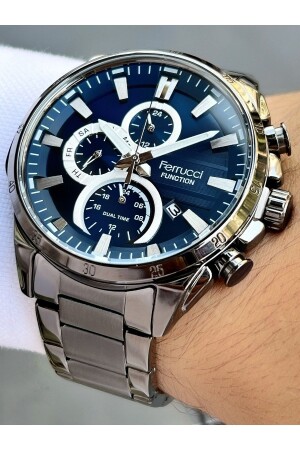 Function Steel Strap Smoked Color Men's Wristwatch 3 Atm Waterproof FRC719 - Ferrucci