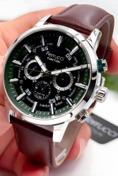 Functions and Calendar Active Bitter Brown Color Leather Strap Men's Wristwatch Zmfer064 zmfer064 - Ferrucci