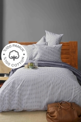 Funen Gri %100 Pamuk Tek Kişilik Nevresim Yastık Seti 180.01.01.0365 - Nautica Home
