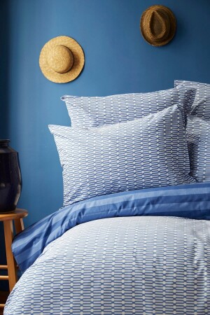 Fünen-Marineblau-Einzelbettbezug-Set 180 aus 100 % Baumwolle. 01. 01. 0349 - Nautica Home