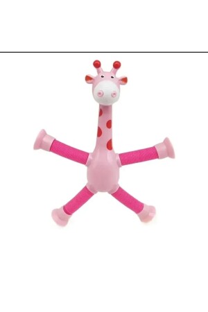 Funyy Suction Cup Giraffe Educational Teloscopic Toy Pink Color 1 Piece - Hediyepaneli