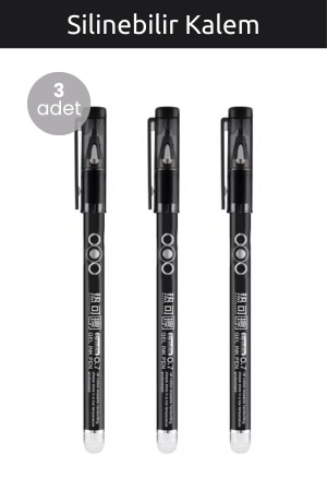 Furkan Publishing Erasable Ballpoint Pen - Black (3 Pieces) - Furkan Neşriyat