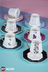 Future 95 Ml Porcelain Coffee Cup Set for 6 Persons for Up to 3 Times 0209 Mxg-011827/12 - ACAR