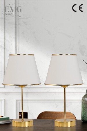 Galaxi Metal Modern Lampshade GoldDoubleStripTapered - Emg DesiGn