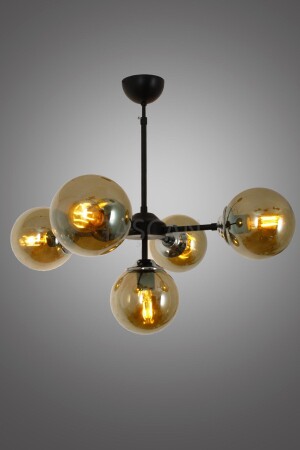 Galaxy 5-Piece Black Chrome Plafonier Chandelier-smoked Glass 3130 05 0103 08 02 - Taşcan Aydınlatma