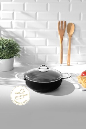 Galaxy Titanium 28 Cm Saucepan with Metal Handle Black NEHIR-GALAXY28 - Nehir
