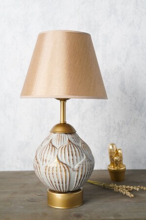 Galet Handmade Ceramic Lampshade Gray Gold TM167 - hmydesign