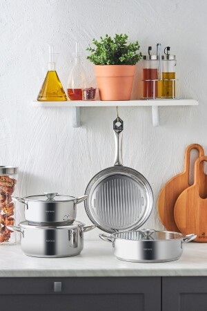 Galina New 7 Piece Steel Cookware Set with Induction Base 153. 09. 01. 1161 - Karaca