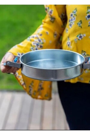 Galvanized Tray with Wooden Handle / Oil Pot Base / Soap Dish Bottom RC2070-2 - Rustic Concept