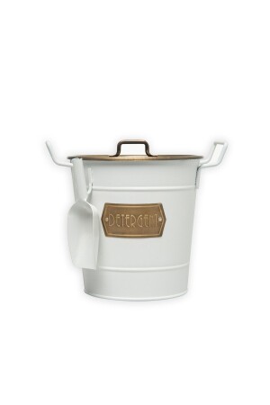 Galvanized 33x24cm Detergent & Storage Bucket White Glv0504 EVİDEAXTM3907 - The Mia