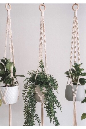 Garden Macrame Flower Pot 3 Pieces - Tahahamak
